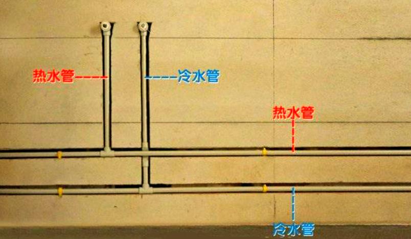 恒温花洒左热右冷接管方向图