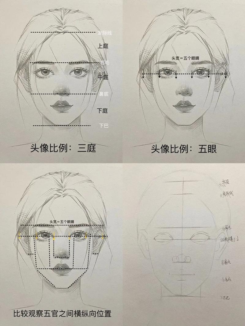 绘画教程中典型的新手素描比例失调案例对比