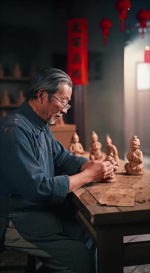 天津泥人张传承人手工揉胶泥现场