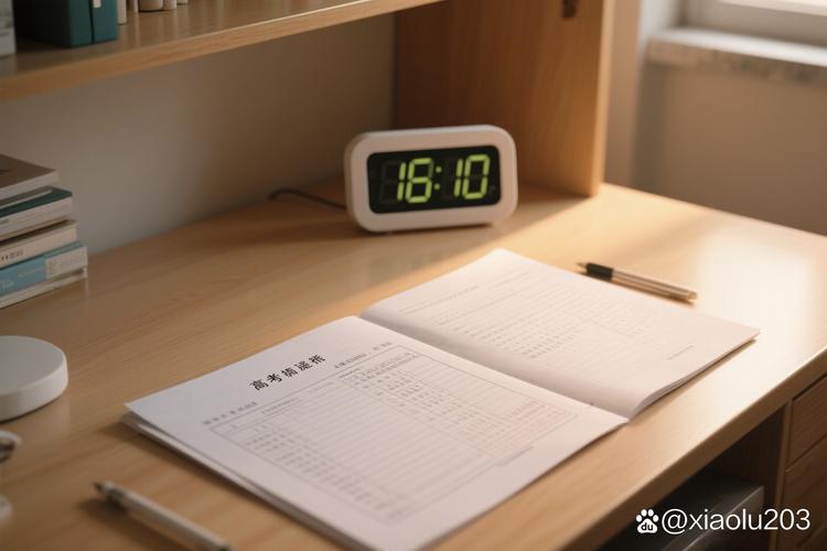 学生书桌上台灯照亮的手写公式纸和闹钟