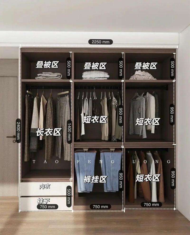 衣柜内部规划图挂衣叠放分区