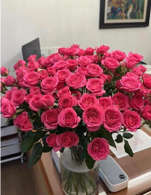 loft小户型墙面试管花器搭配粉色多头玫瑰