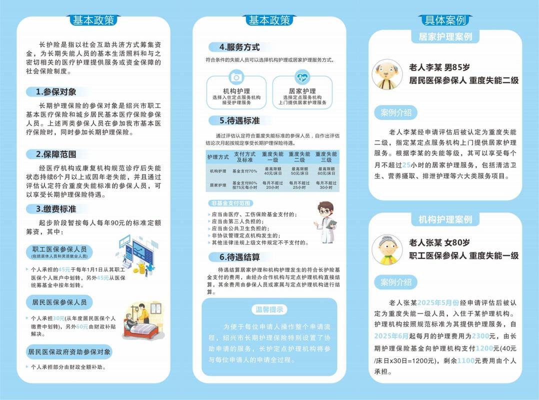社区社保长护险政策宣传单页