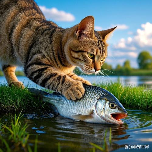 滨河池塘岸边粉色胶带改造喂猫塑料瓶
