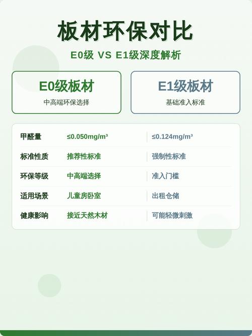 板材环保等级对比图 E0 E1 标准