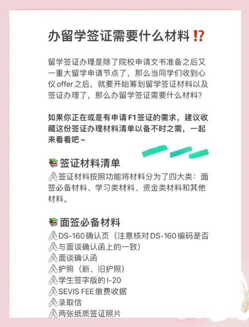 留学签证所需材料清单详细图示