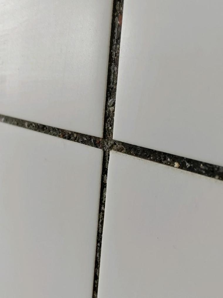 卫生间发黑瓷砖缝隙特写