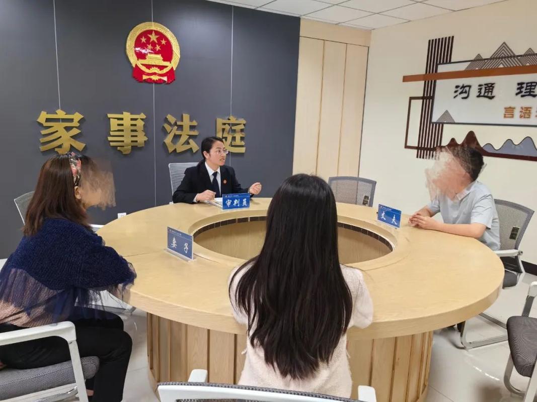 法院门口继父母子女房产纠纷沟通场景