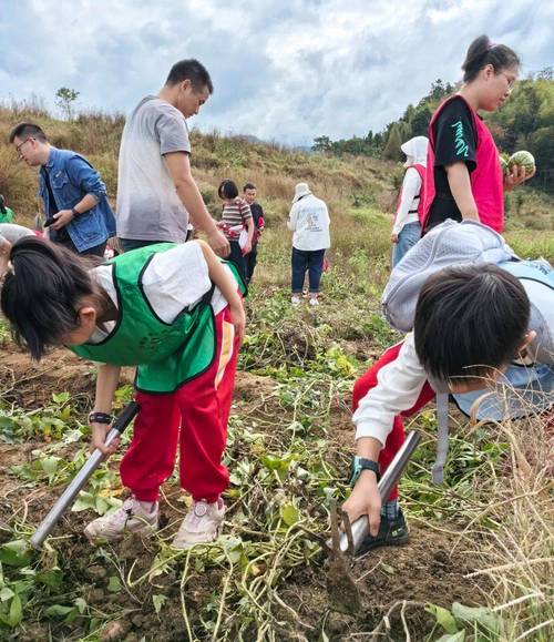 中小学生完成寒暑假实践作业合影