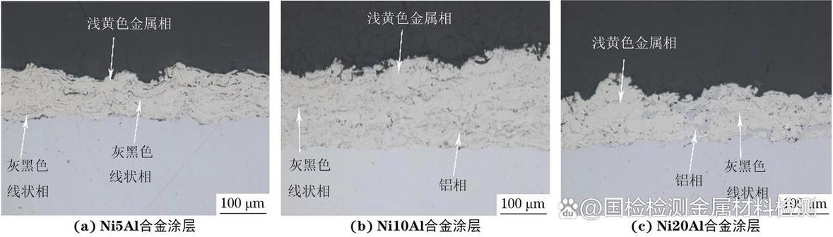 大气等离子喷涂涂层界面水气孔金相显微图