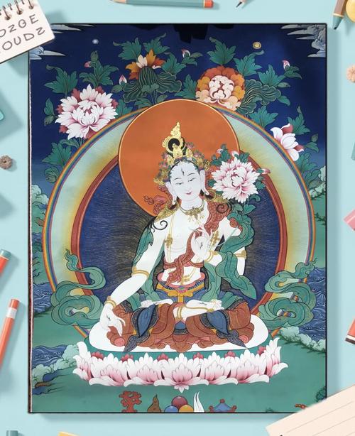 夏河县城奶茶店墙上手绘藏族唐卡