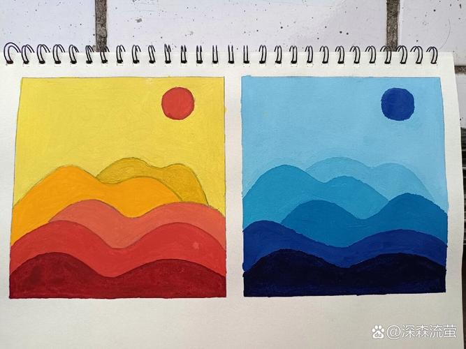 中小学美术作品展冷暖色调对比静物画
