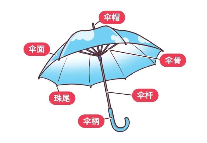 雨伞伞骨结构横截面示意图 伞布密度对比图