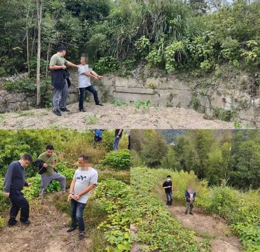 偷挖古石碑非法交易现场照片
