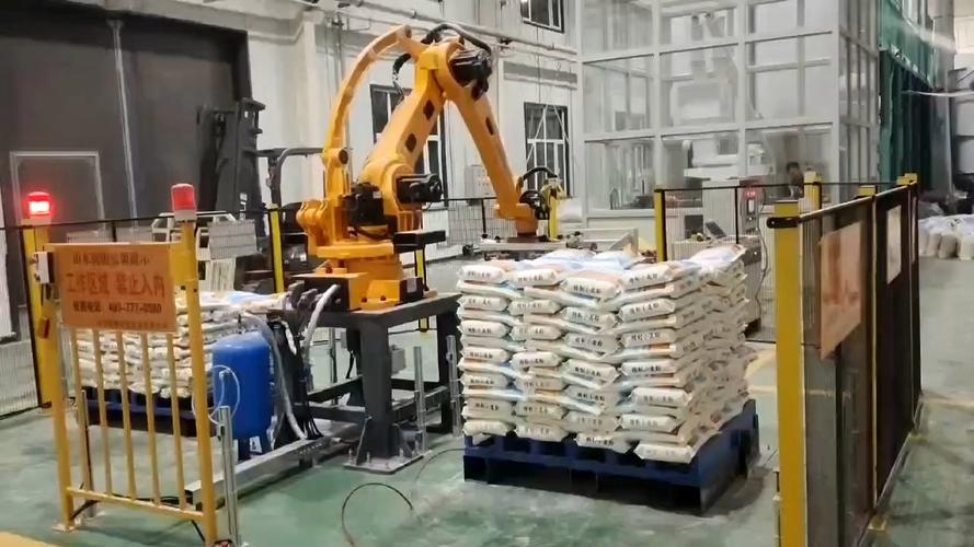 码垛机械手在面粉厂真实工况下工作