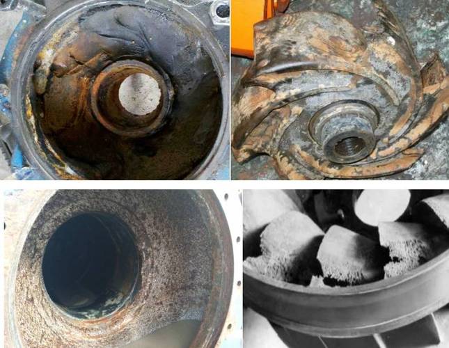 海水循环泵泵壳点蚀穿孔腐蚀实物图