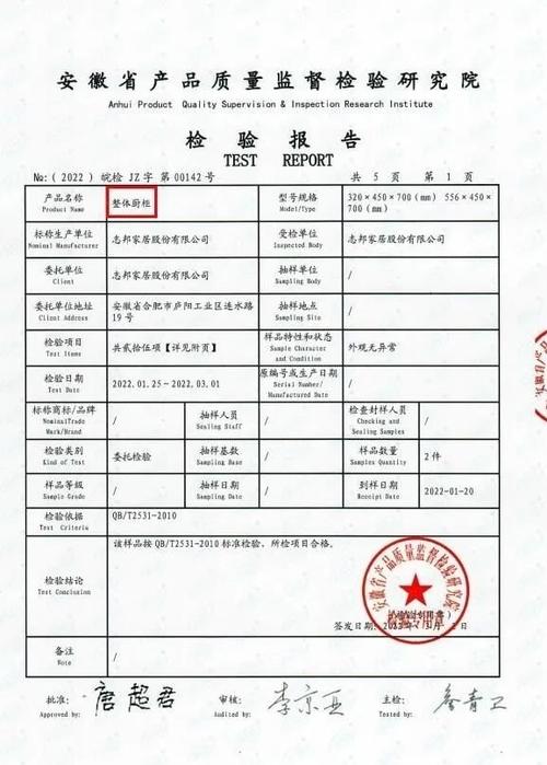 木器漆环保检测报告单示意