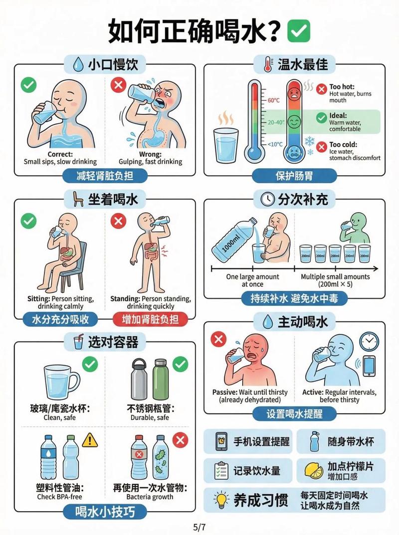 慢性咽炎患者日常饮水方式示意图