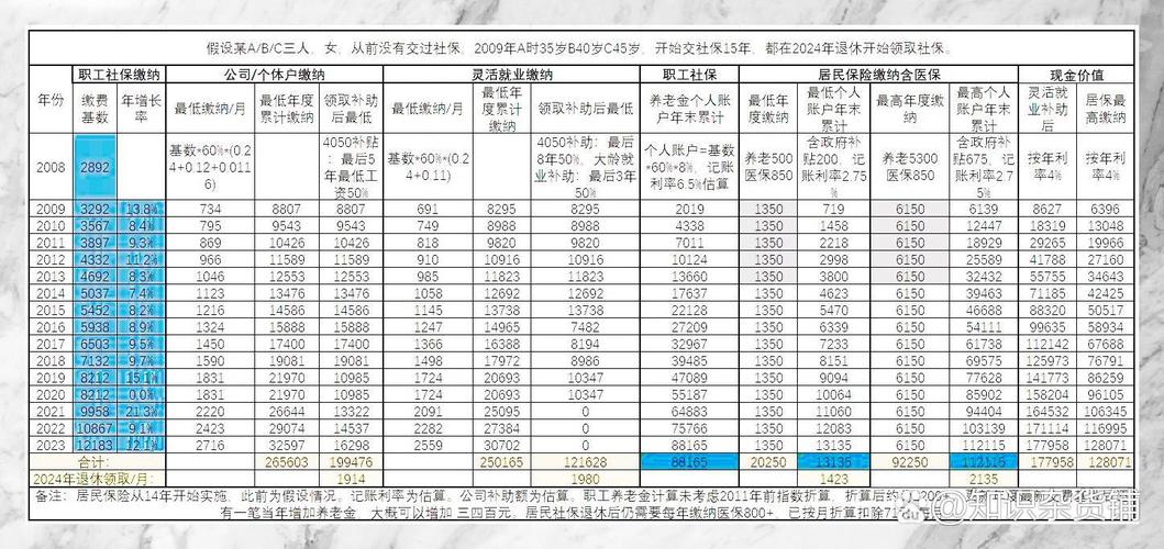 保险缴费方式分类对比示意图