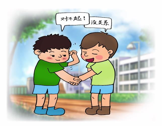 学生礼貌拒绝同学请求避免尴尬的校园插画