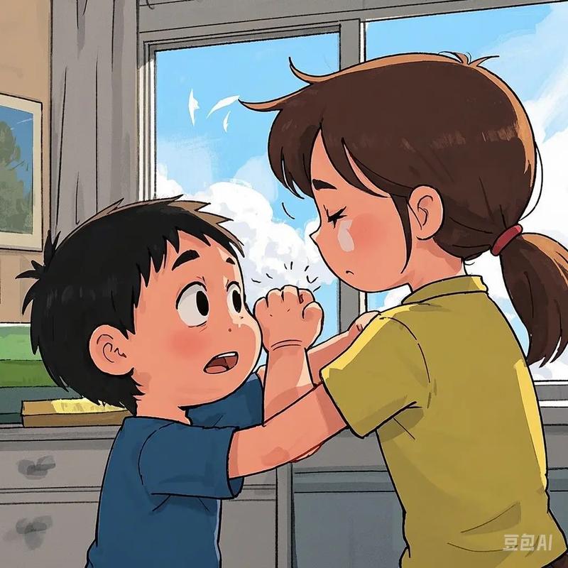 家长无意中比较两个孩子的漫画场景