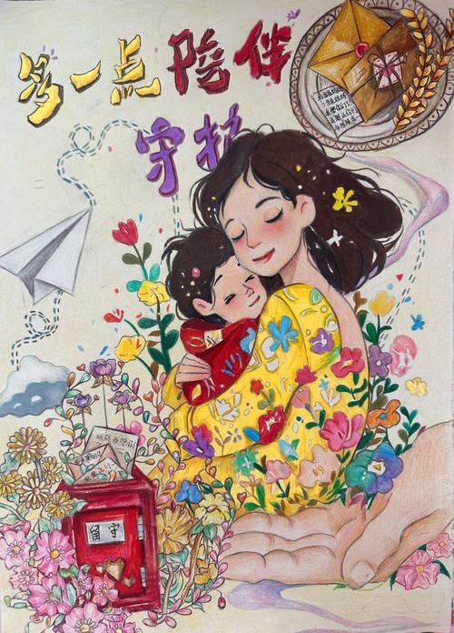 山区留守儿童在教室画妈妈