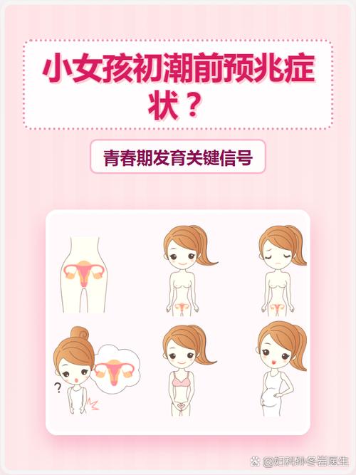 女孩月经初潮前身体信号示意图