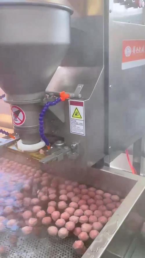 食品机械厂家定制肉丸成型流水线试机现场