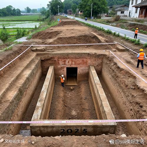 基建项目旁古墓葬保护范围划分实景图