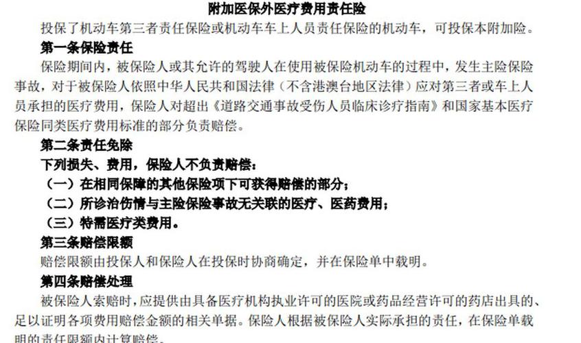 医疗险责任范围条款示例图