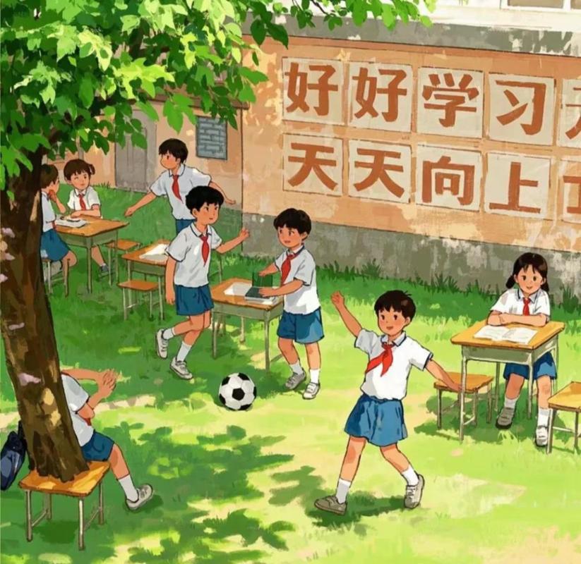 青春期男孩女孩在校园图书角悄悄传纸条 漫画场景