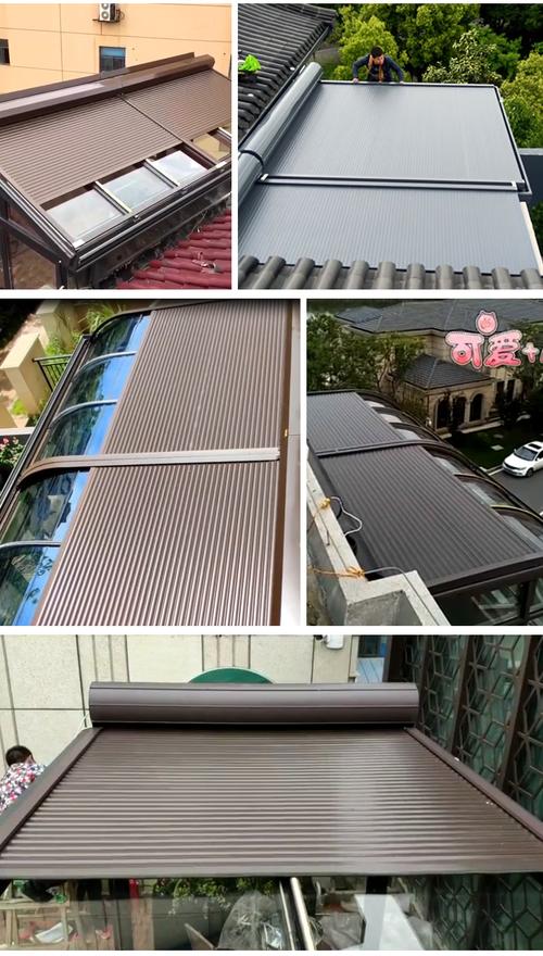 家用阳台阳光房电动遮阳帘安装实拍