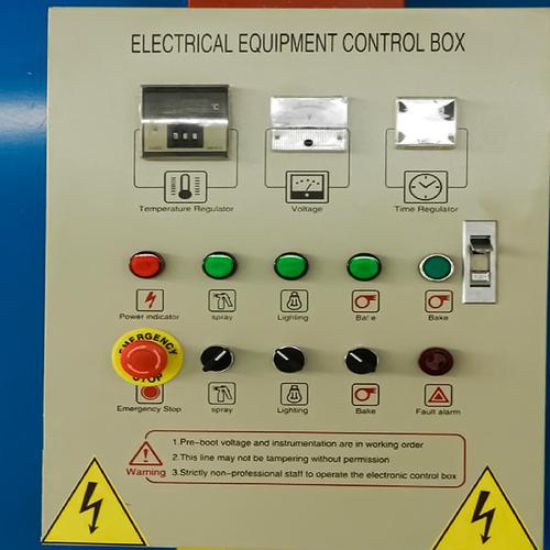 industrial spray painting booth with ventilation