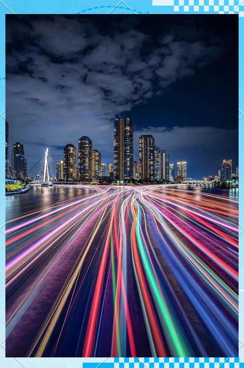 夜景模式手机长曝光光轨效果