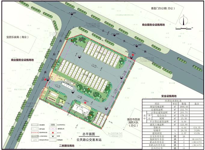 居民区公交站点区位选址示意图