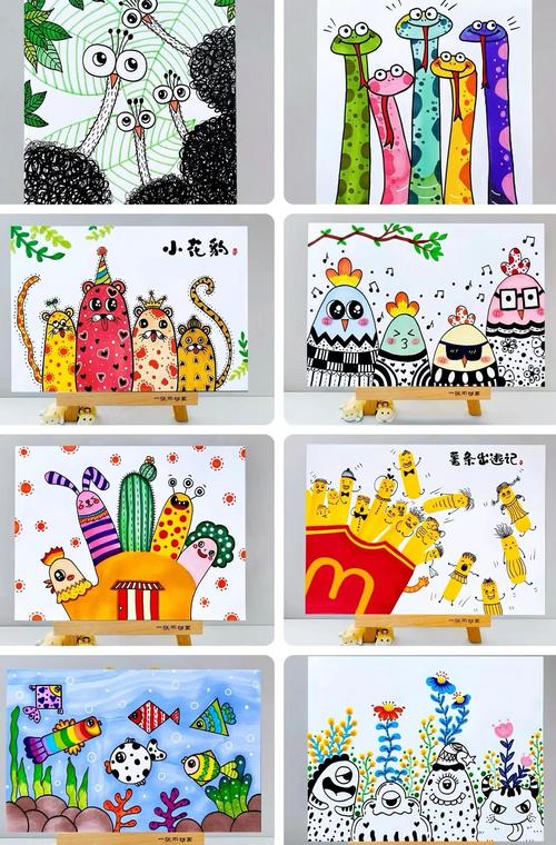 幼儿自由涂鸦与培训班标准化绘画作品对比