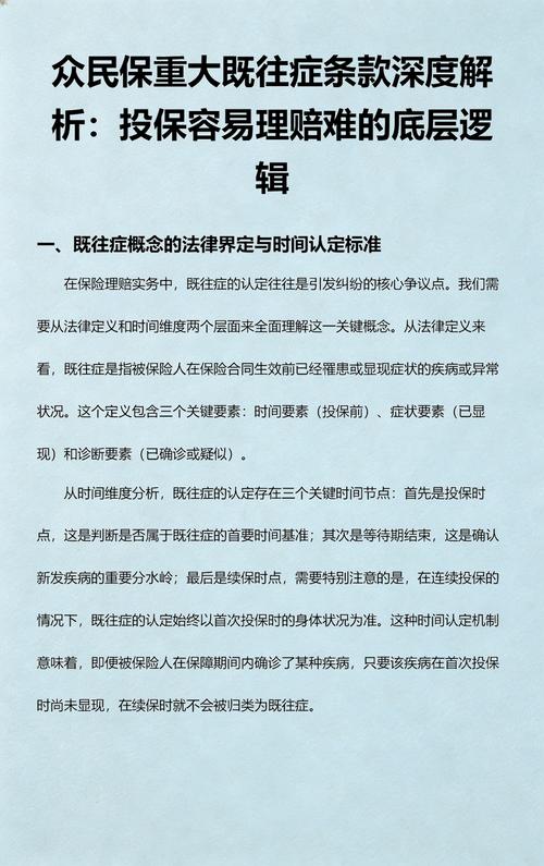 保险合同条款既往症认定拆解示意图