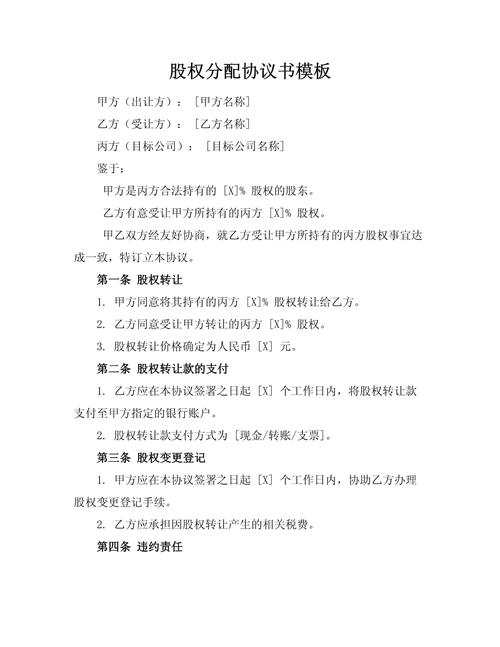初创公司合伙人股权分配协议内页