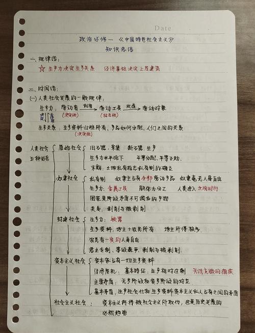 高中升学知识框架手写笔记实拍