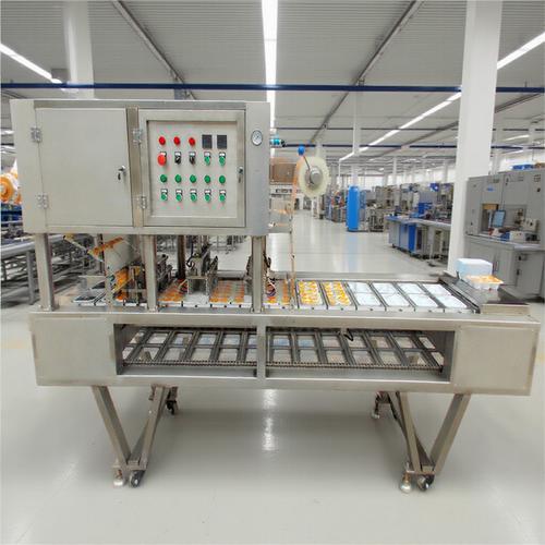食品加工厂全自动连续封口机生产实拍