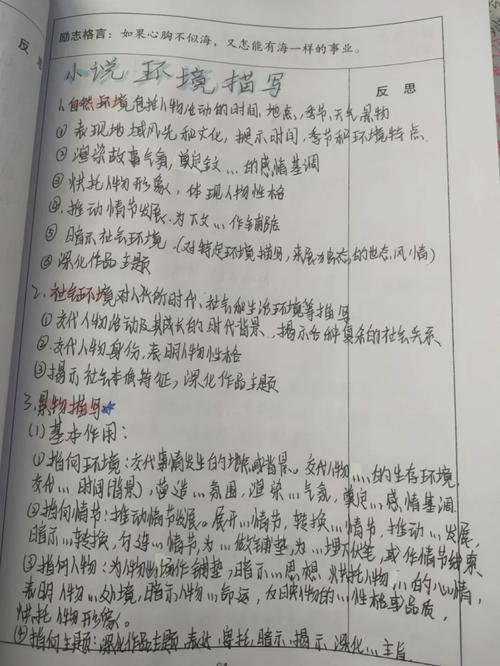 初中学生语文阅读圈画环境描写实拍图