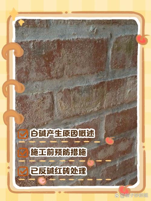 红砖墙面泛碱处理步骤示意图