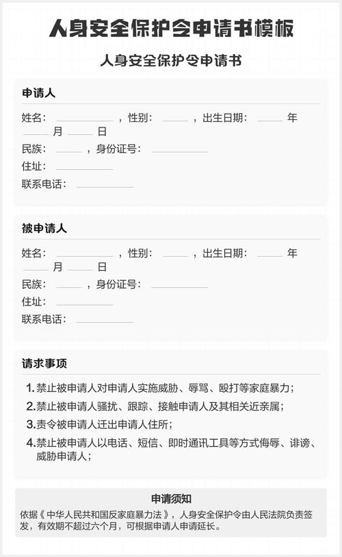 法院人身保护令申请人填写模板