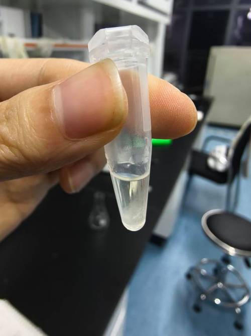 液相剥离纳米片离心后分层沉淀物实拍