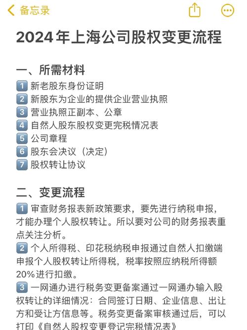 有限责任公司股权工商变更流程材料清单