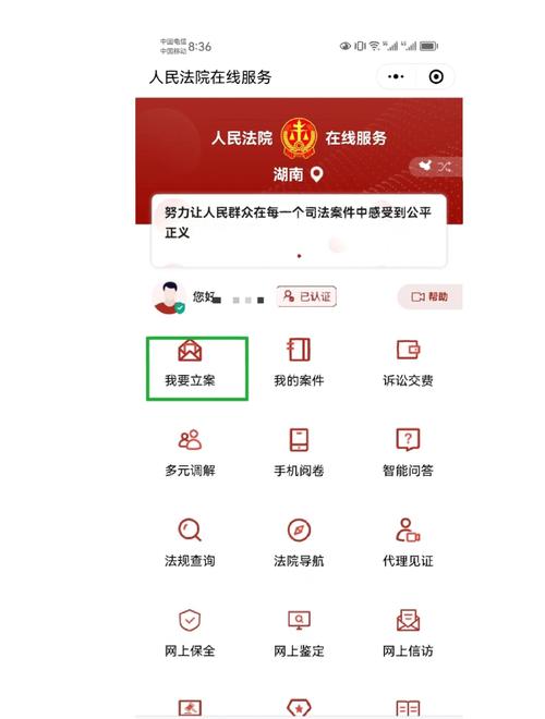 法院在线诉讼平台界面截图
