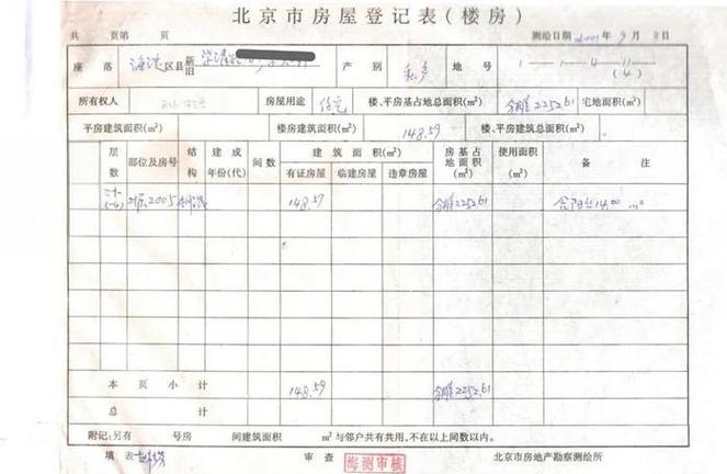 北京家庭房产析产确权登记档案