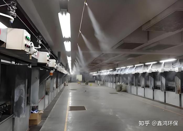 纺织车间高压喷雾加湿器喷嘴特写图