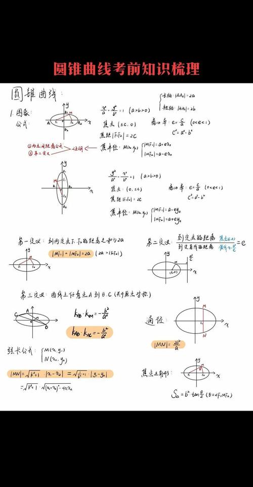 新高考数学圆锥曲线常考题型分类整理笔记实拍图