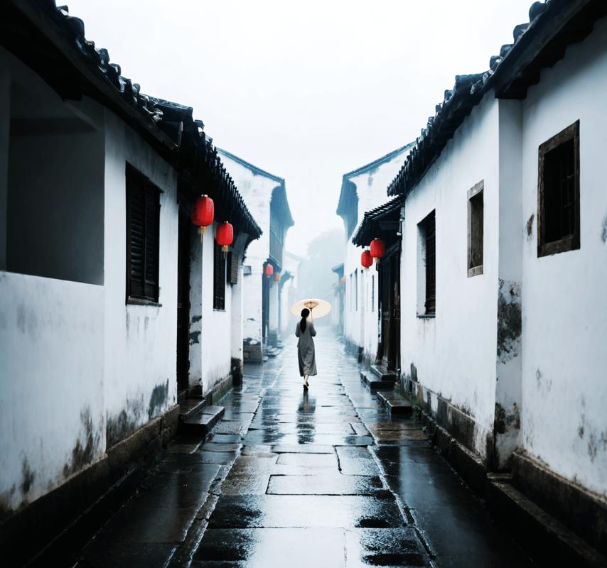 周庄雨巷青石板